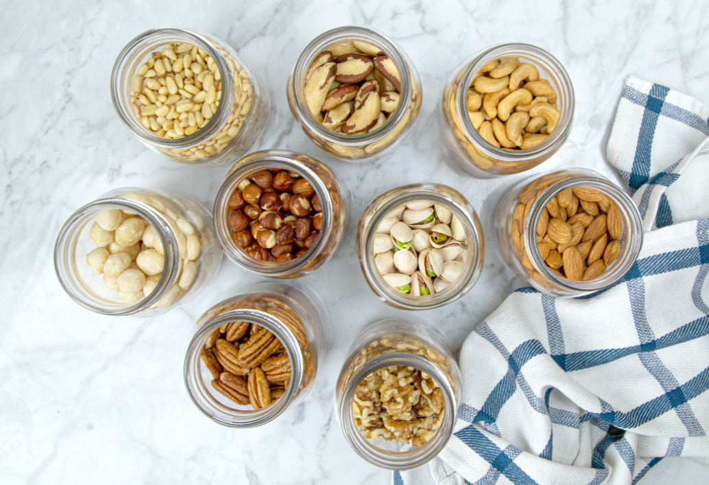 Assorted nuts in jars - Tree Nuts