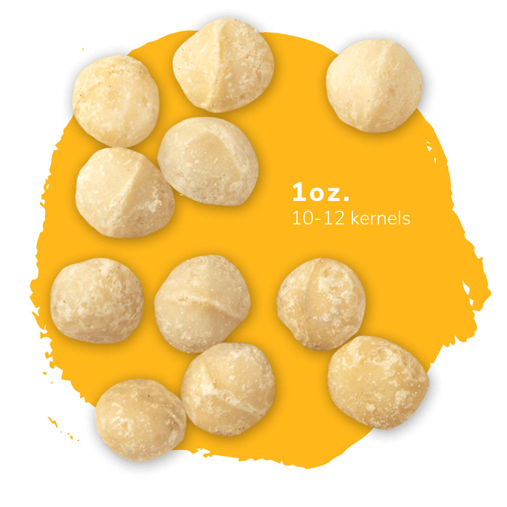 1oz. of macadamias equals 49 kernels