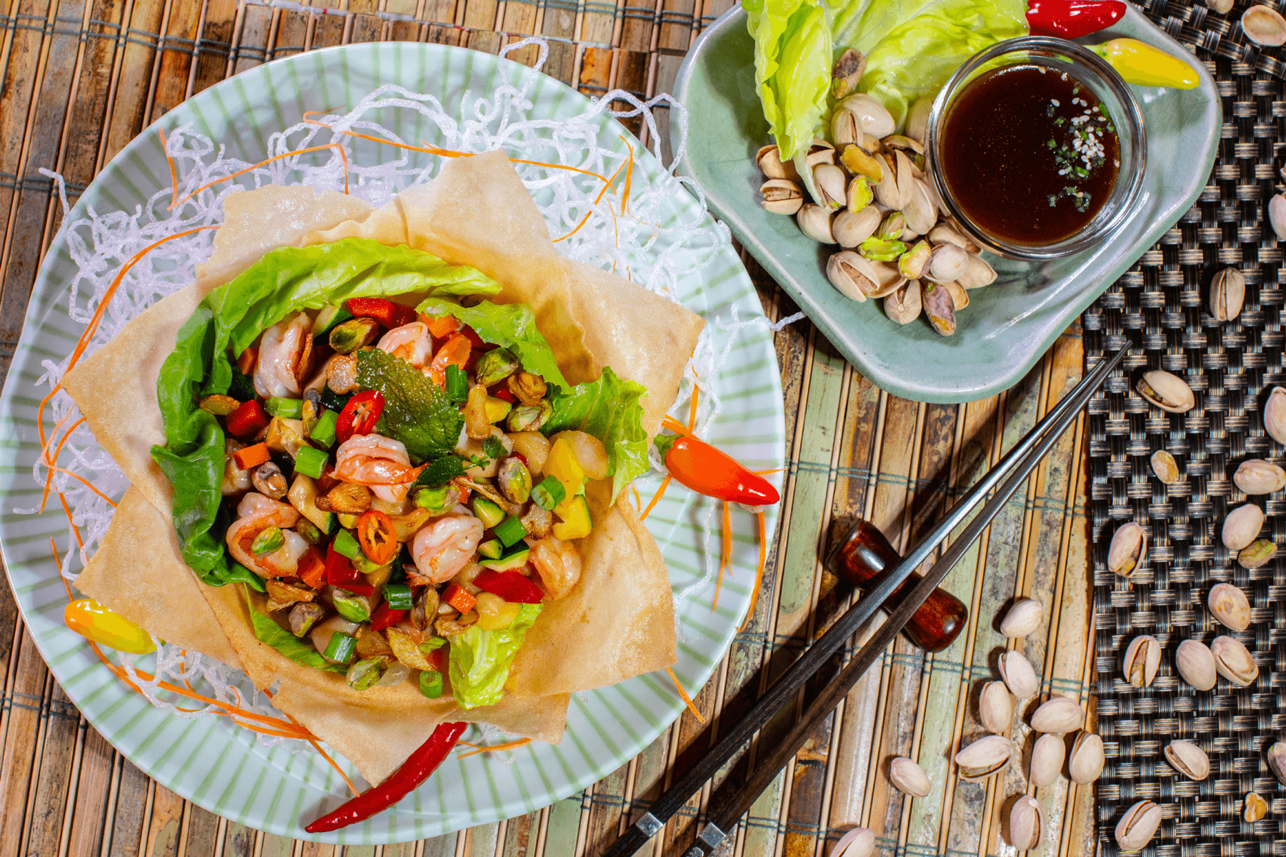 Happy Seafood in a Lettuce Cup